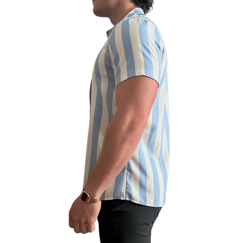 Blue Striped Button Down - image 3